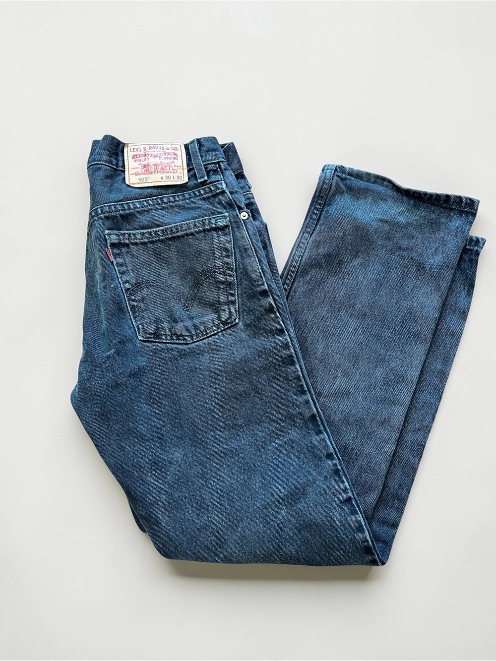 Vintage Y2K Levi's 505 Faded Black Denim Jeans Straight Leg 30x30 (2007)